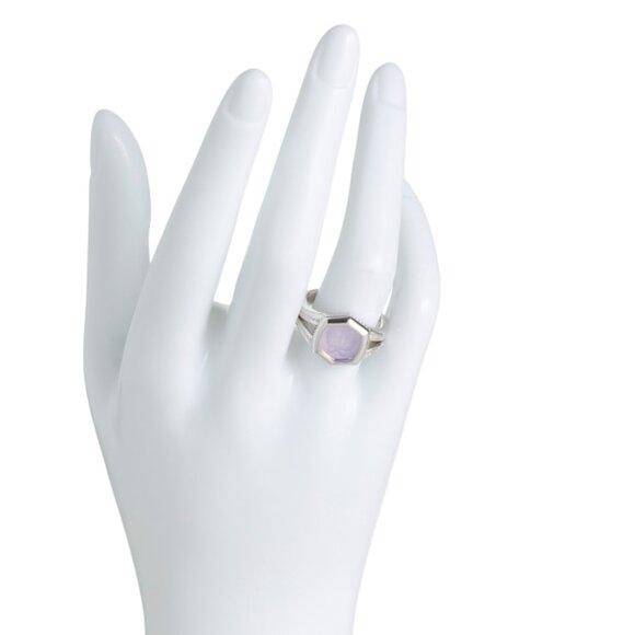 KENDRA SCOTT Silver Silver Davie Lavender Buttefly Intaglio Stament Ring - Picture 2 of 2